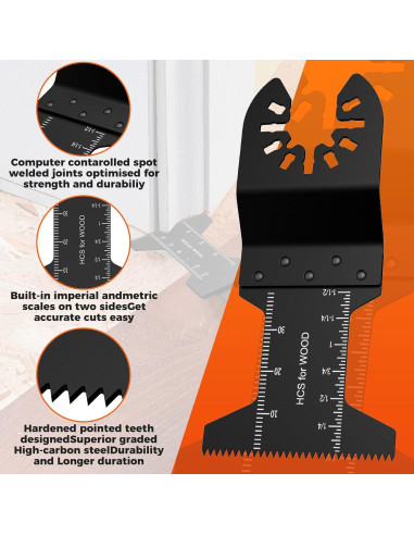 Kit de Cuchillas Oscilantes 87Pcs Kyoffiie para Metal y Madera