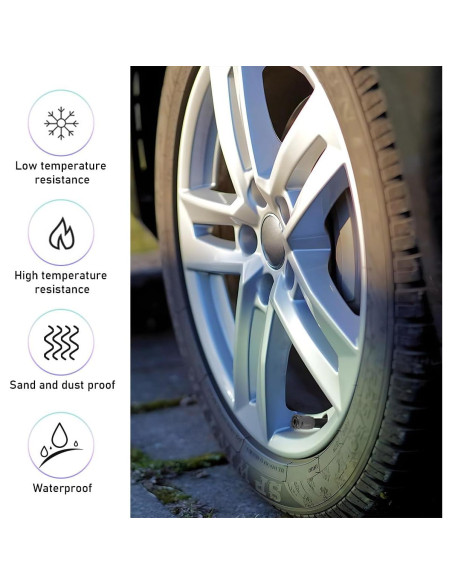 4 Tapones de Válvula de Neumático Gasedin con Bloqueo Negro
