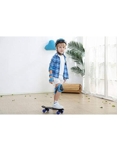 Mini Skateboard SK8MEMO Azul 43 cm para Niños Principiantes