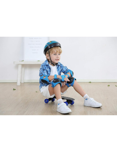 Mini Skateboard SK8MEMO Azul 43 cm para Niños Principiantes