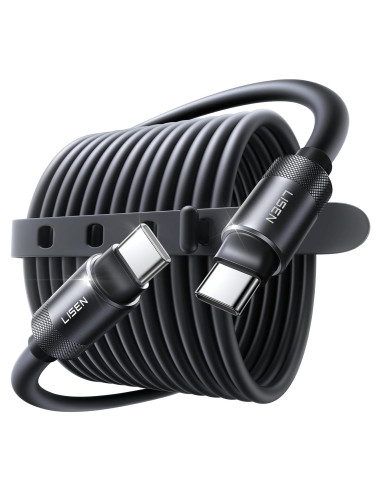 Cable de Carga USB-C LISEN 100W 3M Silicona Suave Negro