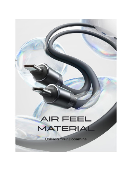 Cable de Carga USB-C LISEN 100W 3M Silicona Suave Negro