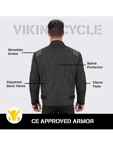 Chaqueta de Motocicleta Viking Cycle Ironborn para Hombres - 4 Estaciones
