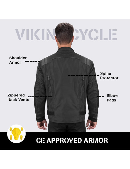 Chaqueta de Motocicleta Viking Cycle Ironborn para Hombres - 4 Estaciones