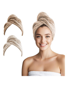 Toallas de Microfibra para Cabello HiChiclife - 2 Piezas Absorbentes