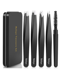 Juego de Pinzas 5 en 1 Boloye con Estuche de Metal - Acero Inoxidable