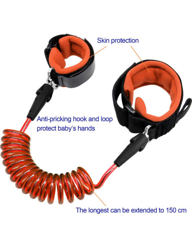 Enlace de Muñeca Antipérdida Blisstime 1.5m Naranja