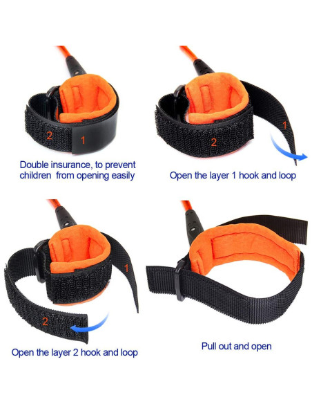Enlace de Muñeca Antipérdida Blisstime 1.5m Naranja