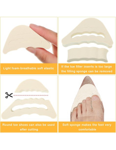 Geyoga Almohadillas para Talón y Dedos - 12 Pares Ajustables 2