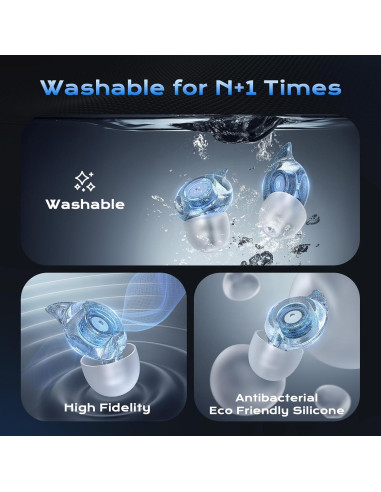 Tapones para Oídos Yawsoy C12 Alta Fidelidad Azul - 2 Pares