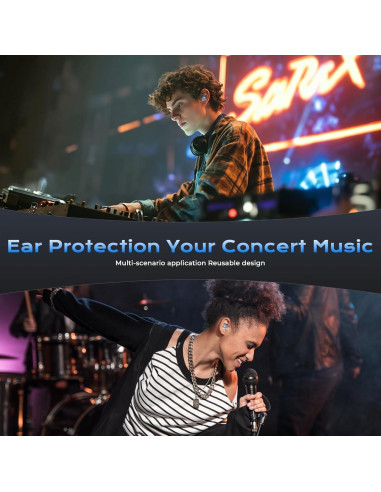 Tapones para Oídos Yawsoy C12 Alta Fidelidad Azul - 2 Pares