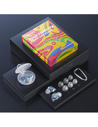 Tapones para Oídos Yawsoy C12 Alta Fidelidad Azul - 2 Pares