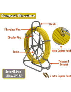 Cinta de Pesca Fibra de Vidrio INTSUPERMAI 6mm x 130m 2