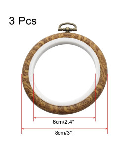 Kyuionty Paquete de 3 Aros de Bordado Redondos 8 cm 2