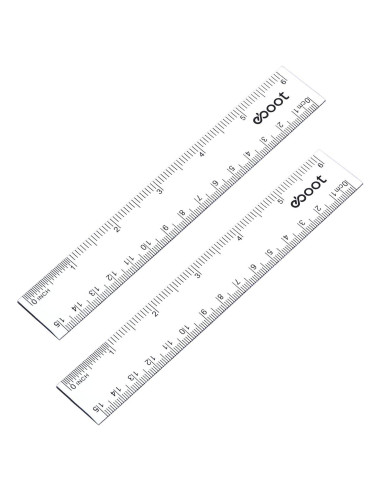 Paquete de 2 Reglas de Plástico EBOOT Transparentes 15 cm
