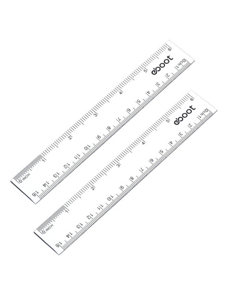 Paquete de 2 Reglas de Plástico EBOOT Transparentes 15 cm