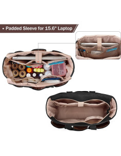 Bolsa Tote para Enfermeras Fasrom Negra - Gran Capacidad 39.88x14.99x31.75 cm 2