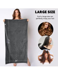 Toallas de Microfibra para Cabello SUNLAND 120x61 cm 2Pack 2