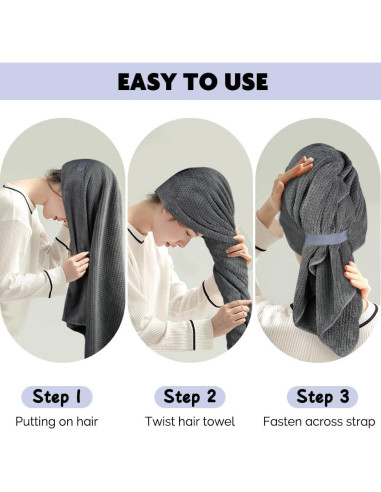 Toallas de Microfibra para Cabello SUNLAND 120x61 cm 2Pack