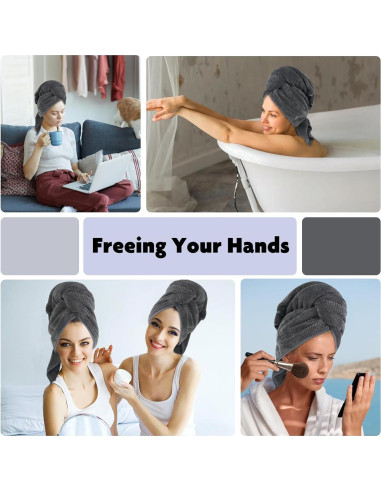 Toallas de Microfibra para Cabello SUNLAND 120x61 cm 2Pack