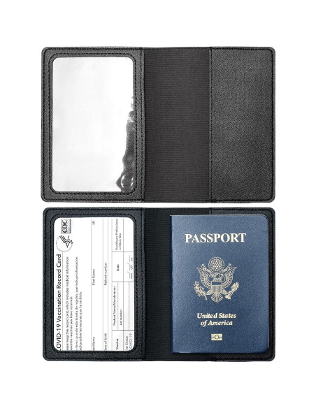 2 Fundas de Pasaporte y Tarjeta de Vacuna Arouselove PU