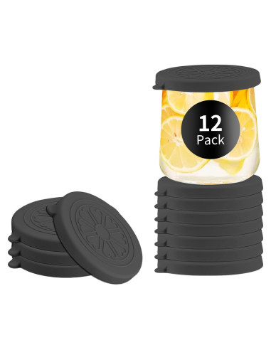 Tapas de Silicona para Tarros de Yogur Oui 5 Oz - Volcanoes Club - 12 Piezas Negras