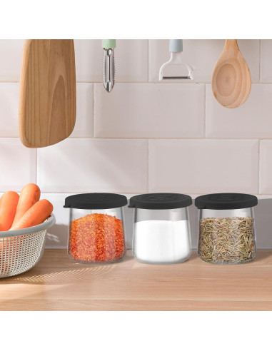 Tapas de Silicona para Tarros de Yogur Oui 5 Oz - Volcanoes Club - 12 Piezas Negras