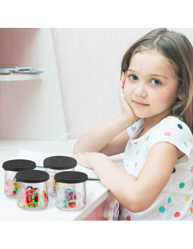 Tapas de Silicona para Tarros de Yogur Oui 5 Oz - Volcanoes Club - 12 Piezas Negras