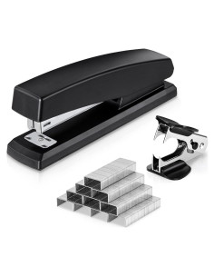 Grapadora de Escritorio Deli AZ0325T Negra 25 Hojas 1000 Grapas