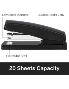 Grapadora de Escritorio Deli AZ0325T Negra 25 Hojas 1000 Grapas 2
