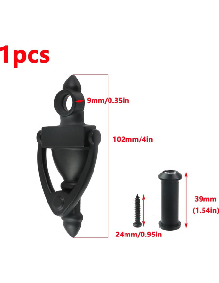 Agujero de puerta y mirador Antrader 160 negro mate