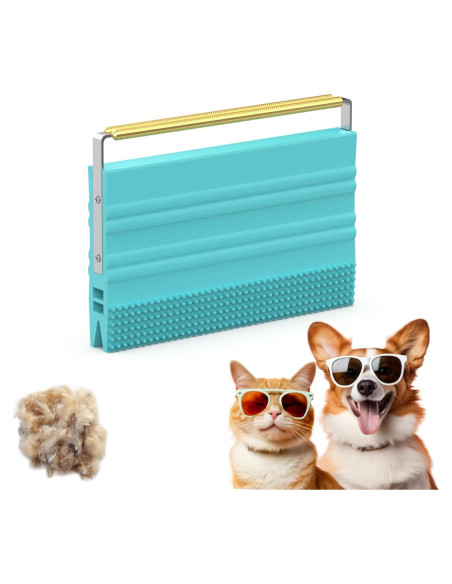 Quitapelos para Mascotas SAMFAT 2-en-1 Azul - Raspador y Cepillo Quitapelos para Mascotas SAMFAT 2-en-1 Azul - Raspador y Cepillo