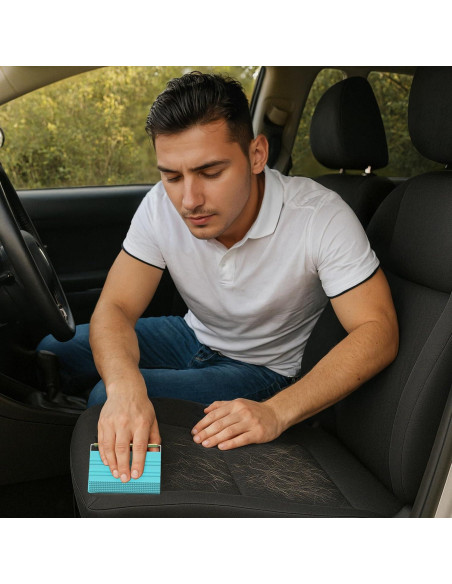 Quitapelos para Mascotas SAMFAT 2-en-1 Azul - Raspador y Cepillo Quitapelos para Mascotas SAMFAT 2-en-1 Azul - Raspador y Cepillo