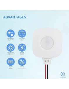 Interruptor de Sensor de Movimiento ECOELER YM2511 360 2