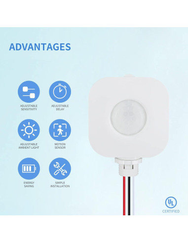 Interruptor de Sensor de Movimiento ECOELER YM2511 360