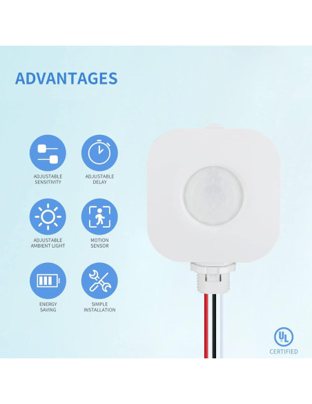 Interruptor de Sensor de Movimiento ECOELER YM2511 360