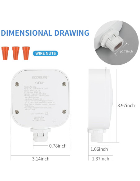 Interruptor de Sensor de Movimiento ECOELER YM2511 360
