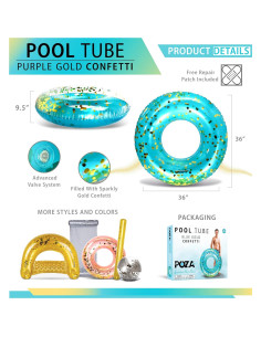 Flotador Inflable CoTa Global Azul Oro 91 cm Confeti UV 2