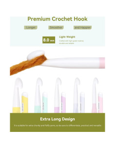 Gancho de Crochet Aeelike 8.0mm Ergonómico con Mango de Goma 2