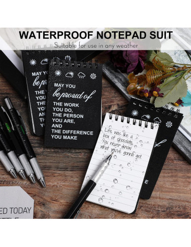 24 Pcs Cuadernos Impermeables y Bolígrafos Multiherramienta Gueevin