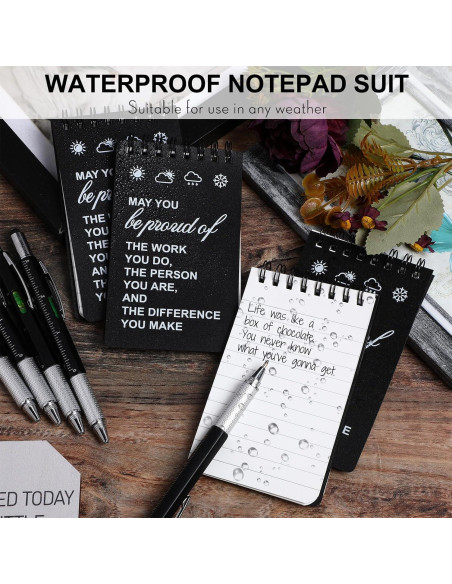 24 Pcs Cuadernos Impermeables y Bolígrafos Multiherramienta Gueevin