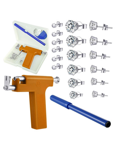 Kit de Perforación de Orejas y Nariz Hicarer con Aretes