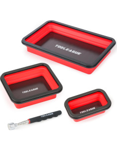 TOOLEAGUE Juego de 3 Bandejas Magnéticas Plegables de Silicona 2