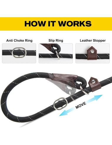 Correa Deslizante Fida para Perros Grandes 1,27cm x 1,83m