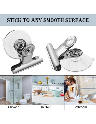 Clip de Ventosa Boao para Colgar Accesorios - 8 Piezas