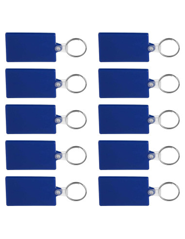 Set de 10 Llaveros Suaves Rectangulares Promocionales Azul
