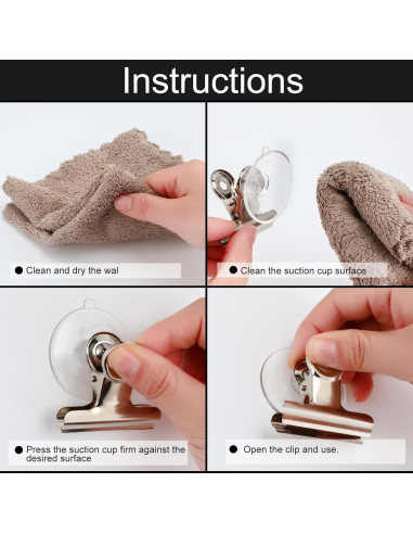 Clip de Ventosa Boao para Colgar Accesorios - 8 Piezas