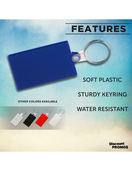 Set de 10 Llaveros Suaves Rectangulares Promocionales Azul Set de 10 Llaveros Suaves Rectangulares Promocionales Azul