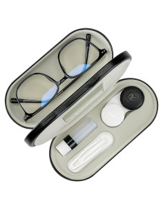Estuche 2 en 1 para Lentes de Contacto y Gafas Zettokete Negro