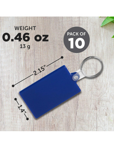 Set de 10 Llaveros Suaves Rectangulares Promocionales Azul